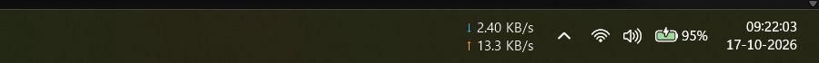 WinSpeed meter on the Windows 11 taskbar